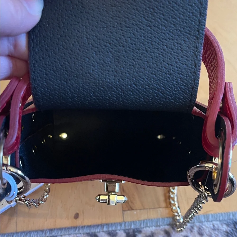 NWT Anna Paola Genuine Italian Leather Cherry Red Handbag - Picture 11 of 16